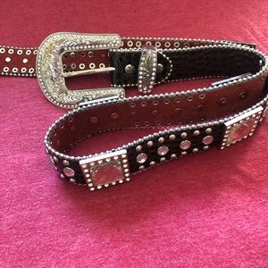 Brown studded belt